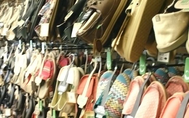 Interior photo of sporting goods on displays in River Outfitters
